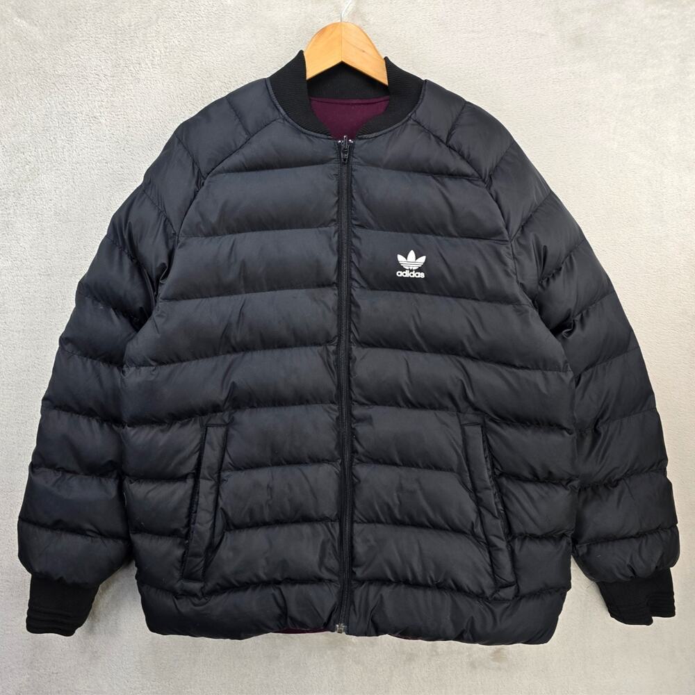 Adidas Jacket Mens Medium Black Revirsible Originals Superstar Quilted Puffer